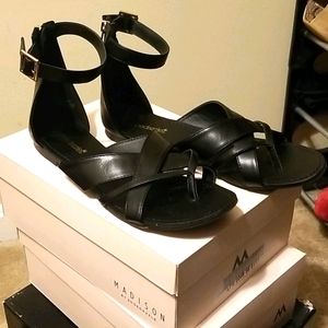 Black flat sandals